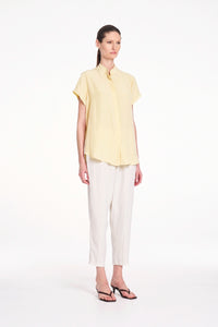 Mela Purdie Soft Stand Shirt in Lemon F67 8629 - Pre-Order November Delivery