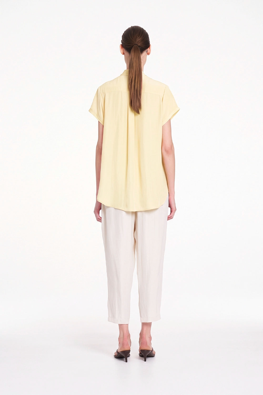 Mela Purdie Soft Stand Shirt in Lemon F67 8629 - Pre-Order November Delivery