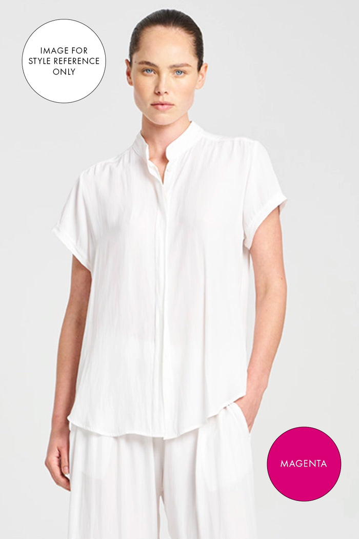 Mela Purdie Soft Stand Shirt in Magenta F67 8629