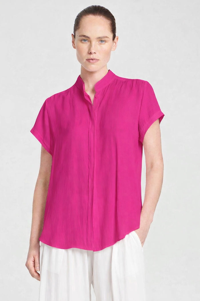 Mela Purdie Soft Stand Shirt in Magenta F67 8629