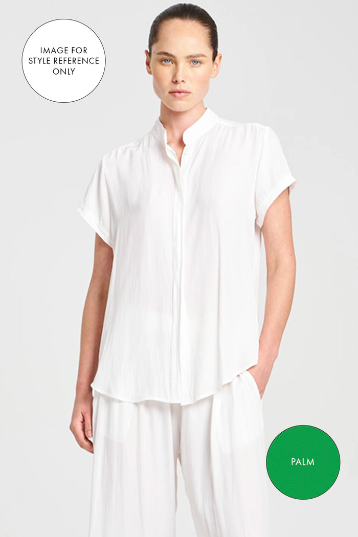 Mela Purdie Soft Stand Shirt in Palm F67 8629 - Pre-Order September Delivery