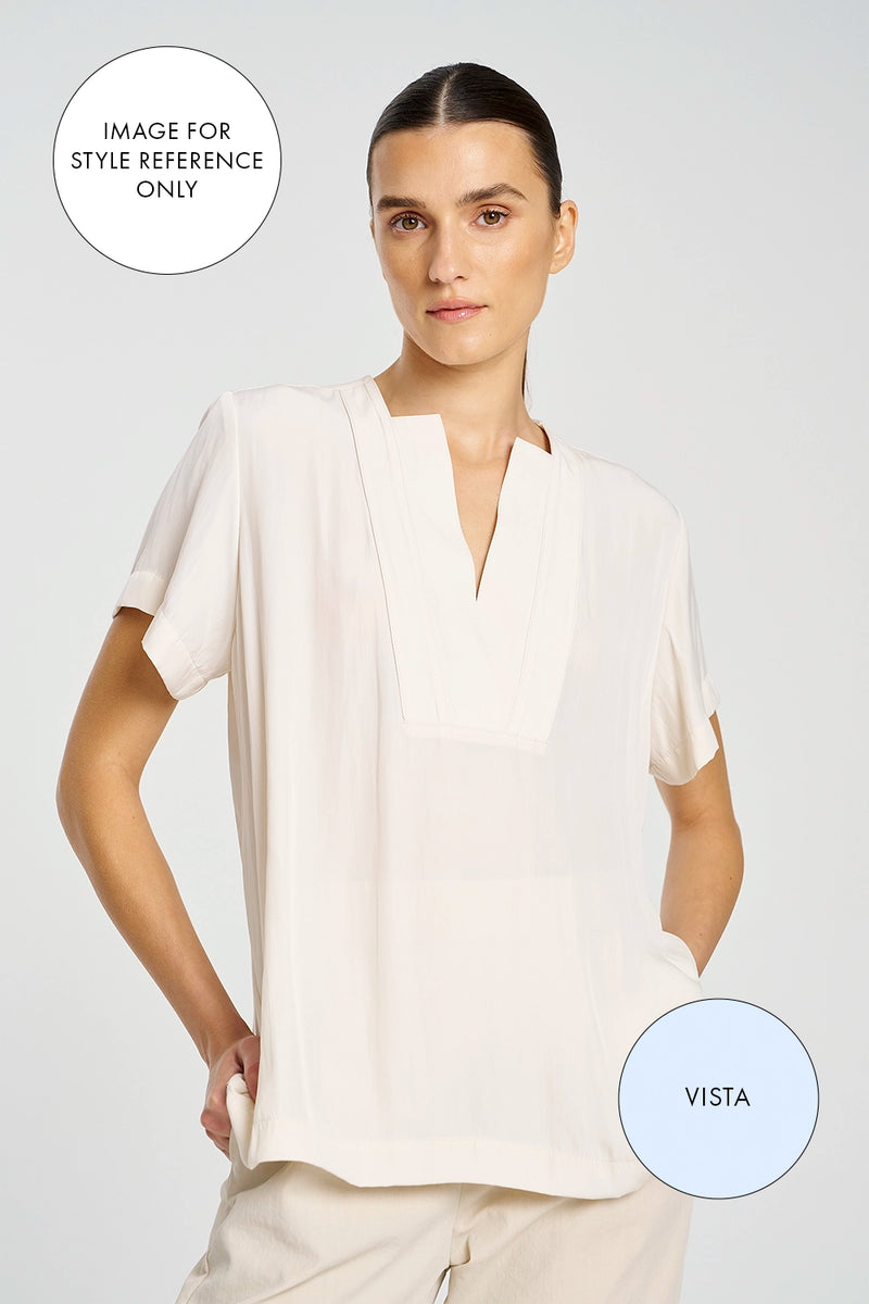 Mela Purdie Double Vent Top in Vista F67 8777