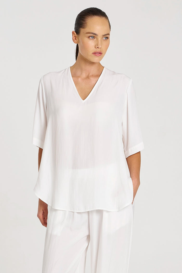 Mela Purdie Swish Plaza Top in White F67 8839