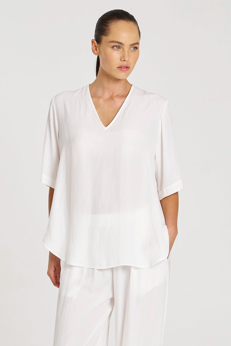 Mela Purdie Swish Plaza Top in White F67 8839