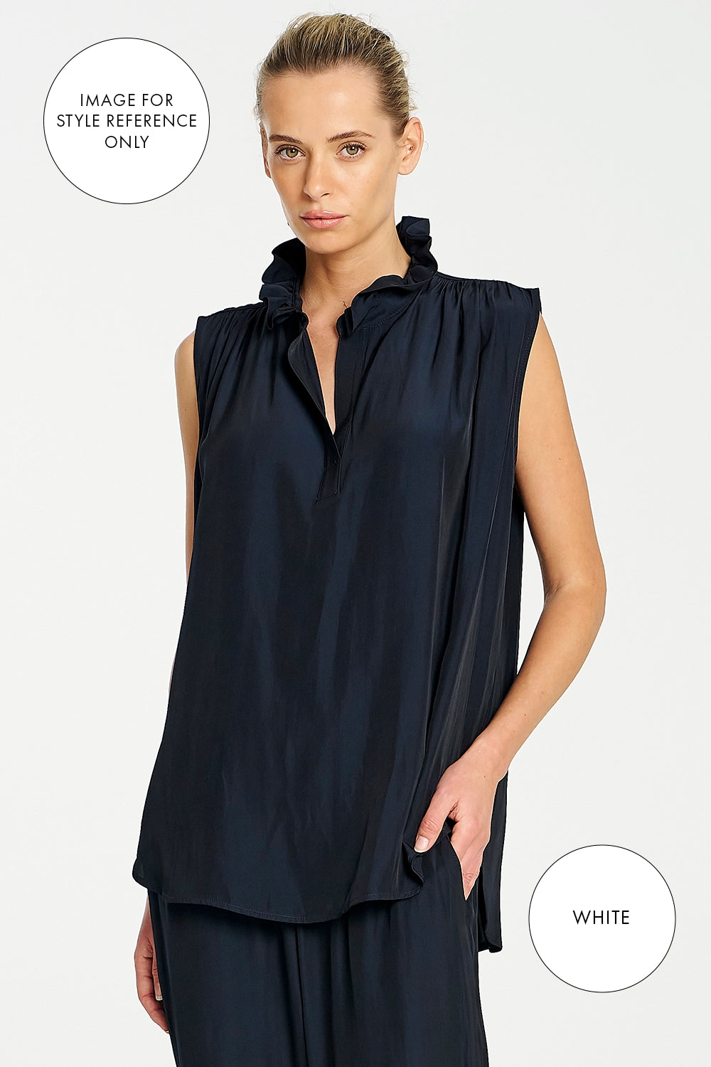 Mela Purdie Frill Neck Tank F67 8876 - Pre-Order November Delivery