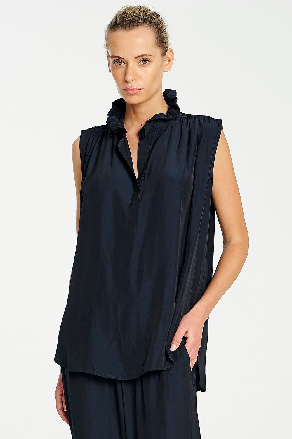 Mela Purdie Frill Neck Tank F67 8876 - Pre-Order November Delivery