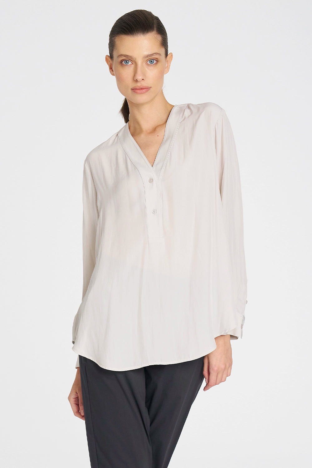 Mela Purdie Tab Shirt In Oyster F67 8914 - Pre-Order March Delivery