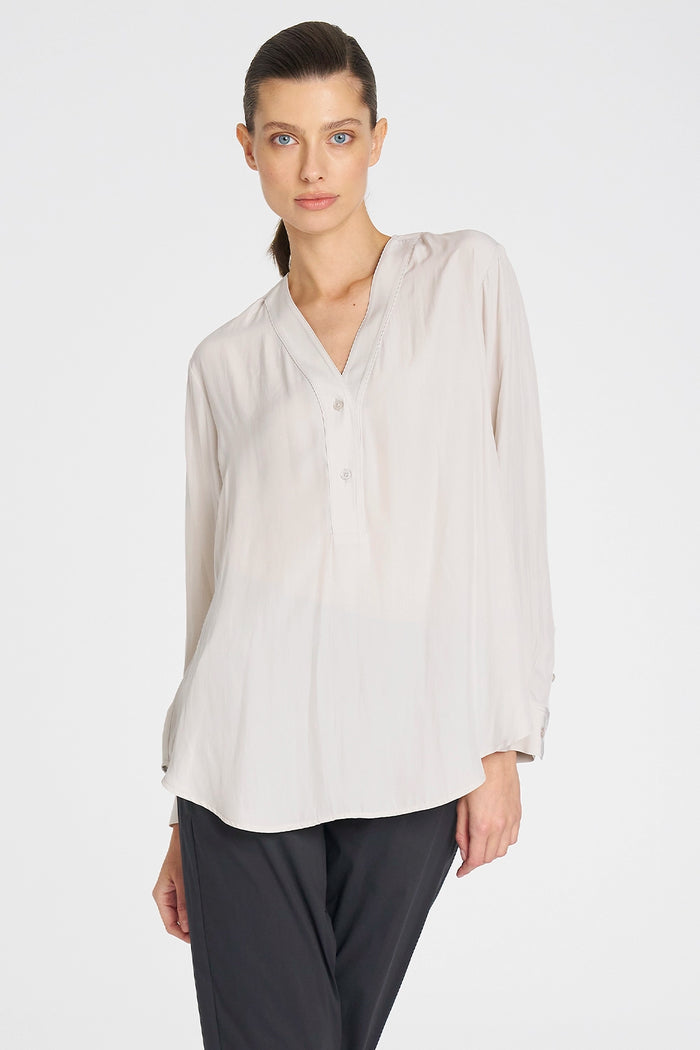 Mela Purdie Tab Shirt In Oyster F67 8914 - Pre-Order March Delivery