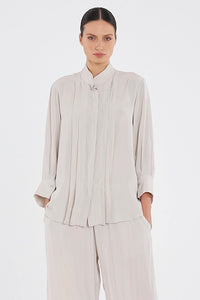 Mela Purdie Folded Blouse in Oyster F67 8946