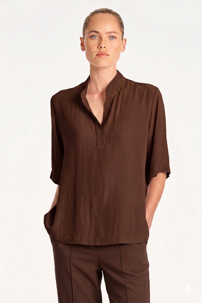 Mela Purdie Placket Plaza in Fudge F67 8991 - Pre-Order July Delivery
