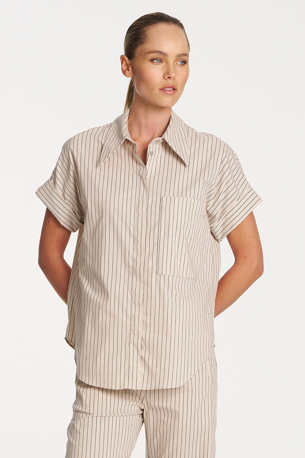 Mela Purdie Ivy Shirt in Blush/Navy F733 8979