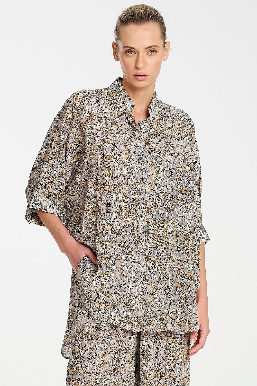 Mela Purdie Villa Overshirt in Spinifex F851 8801 - Pre-Order December Delivery