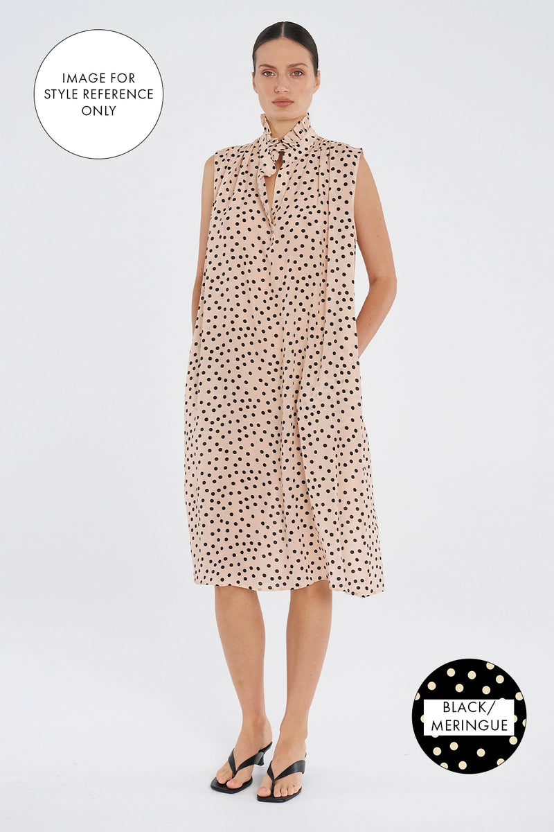 Mela Purdie Frill Tank Dress in Black/Meringue F856 3053 - Pre-Order December Delivery