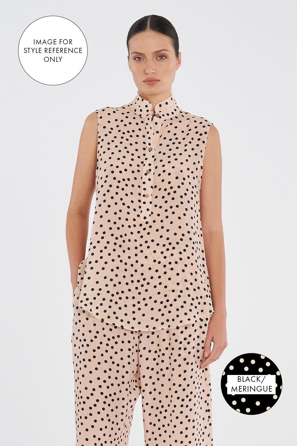 Mela Purdie Tab Slide Tank in Black/Meringue F856 8146 - Pre-Order December Delivery