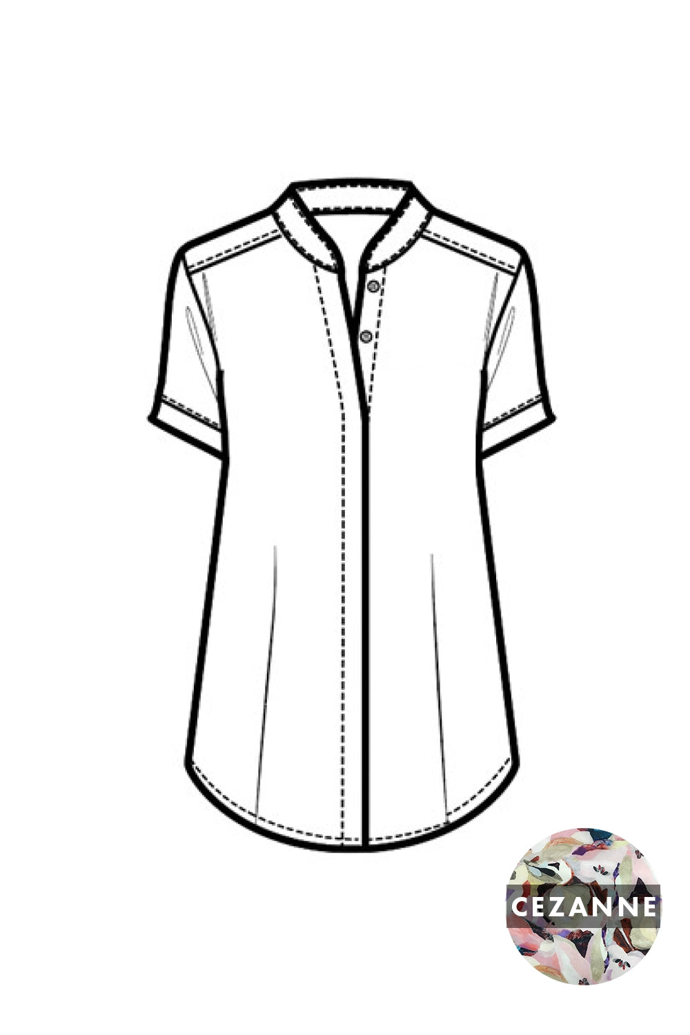 Mela Purdie Soft Stand Shirt in Cezanne F871 8629 - Pre-Order September Delivery