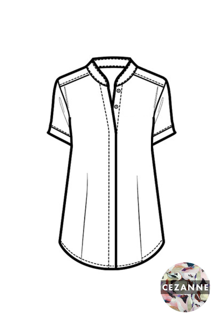 Mela Purdie Soft Stand Shirt in Cezanne F871 8629 - Pre-Order September Delivery
