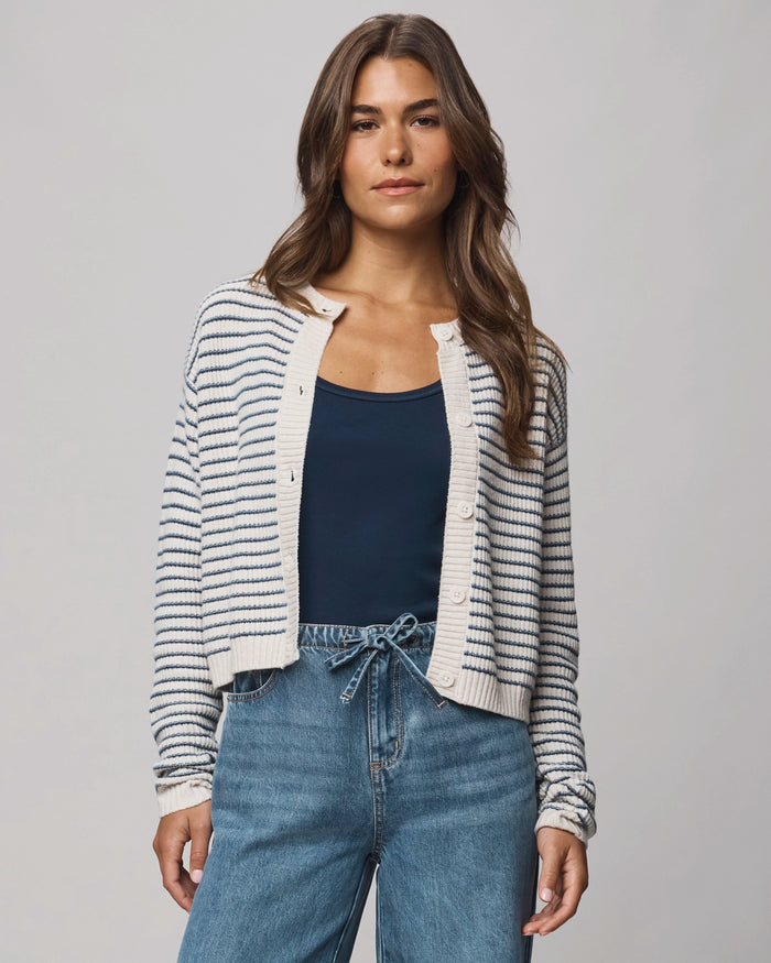Splendid Amber Stripe Crop Cardigan RF4K922