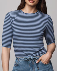 Splendid Bamboo Stripe Quarter Sleeve Tee RF5K281