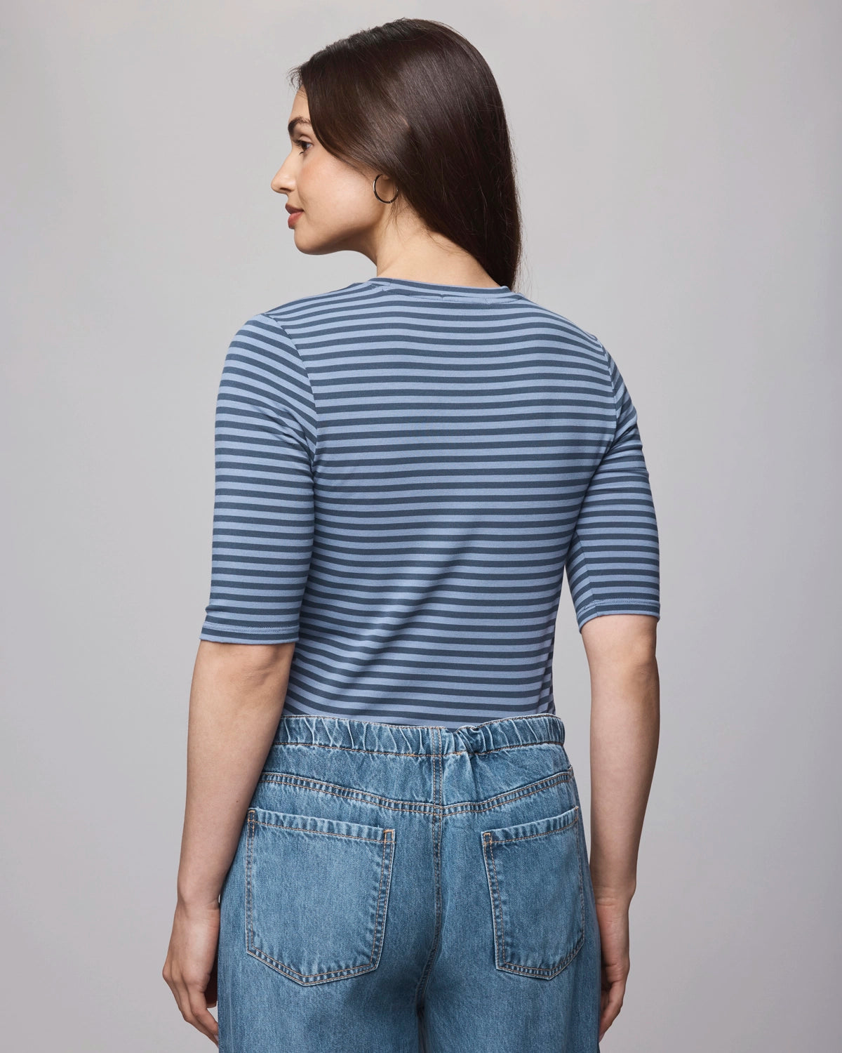 Splendid Bamboo Stripe Quarter Sleeve Tee RF5K281