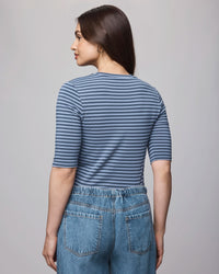 Splendid Bamboo Stripe Quarter Sleeve Tee RF5K281