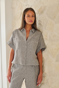 Naturals by O & J Linen Top in Rue GA723