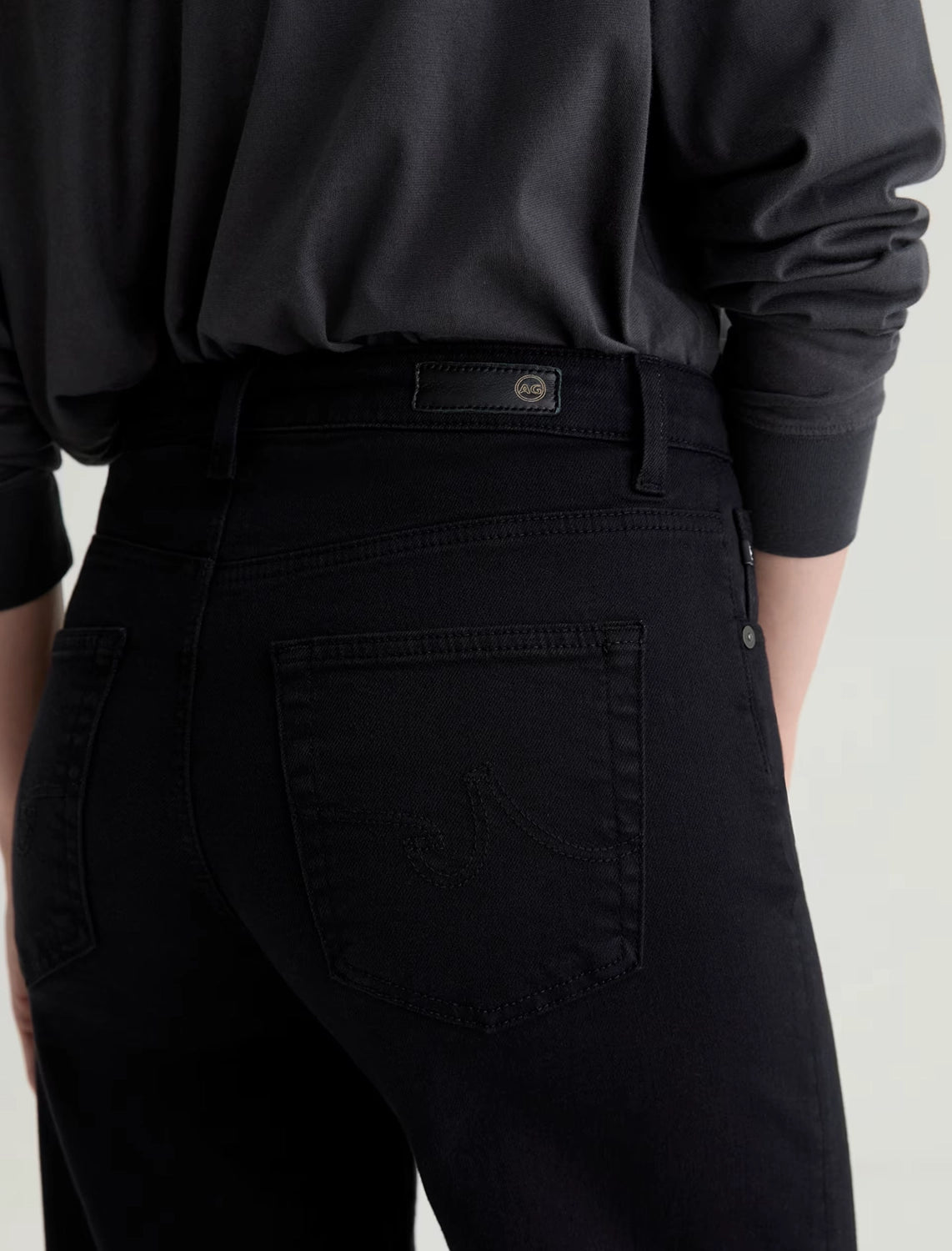 AG Saige Wide Leg Crop - Super Black FSW1D49SBA
