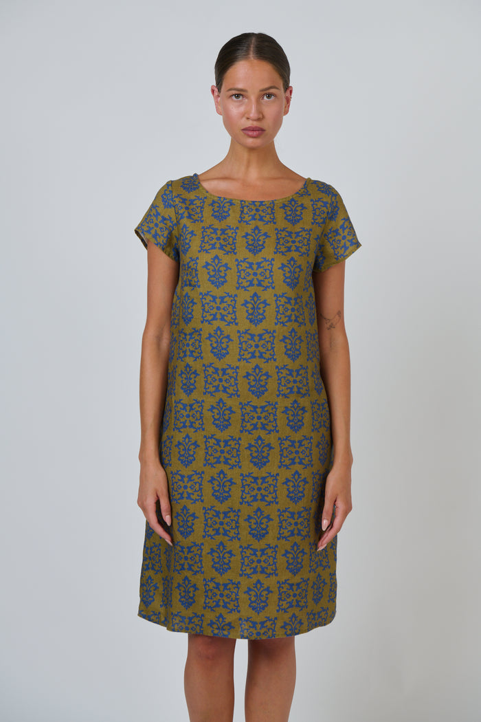 Naturals by O & J Linen Dress in Motif GA237