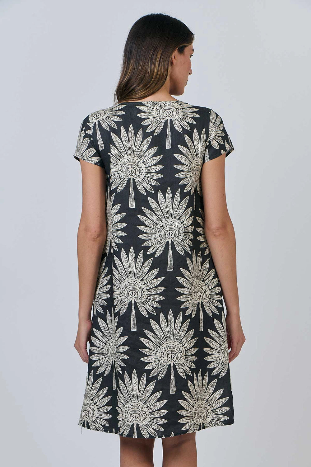 Naturals by O & J Linen Dress GA237 in Date Palm