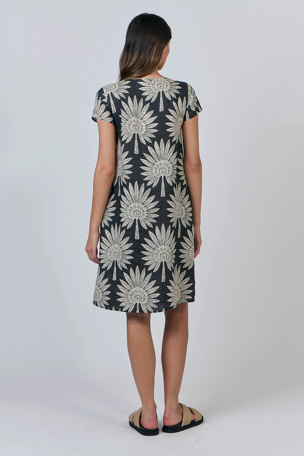 Naturals by O & J Linen Dress GA237 in Date Palm