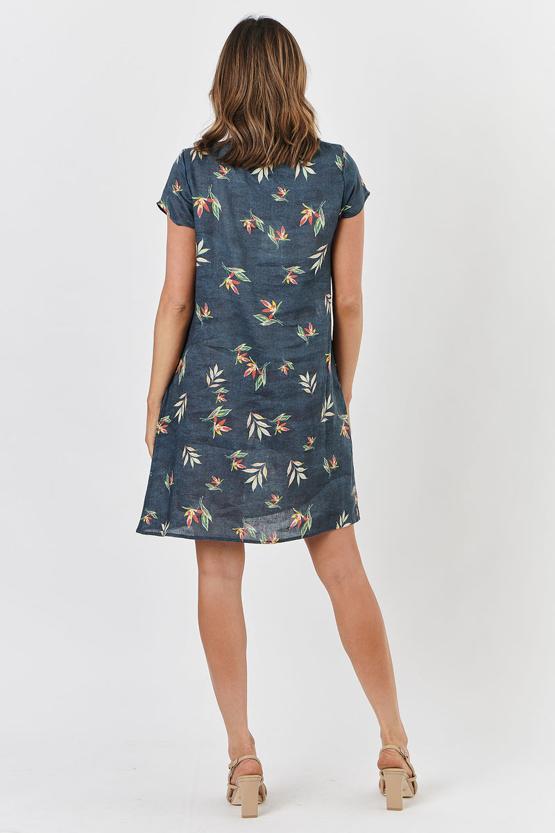 Naturals by O & J Linen Dress GA237 in Fleur