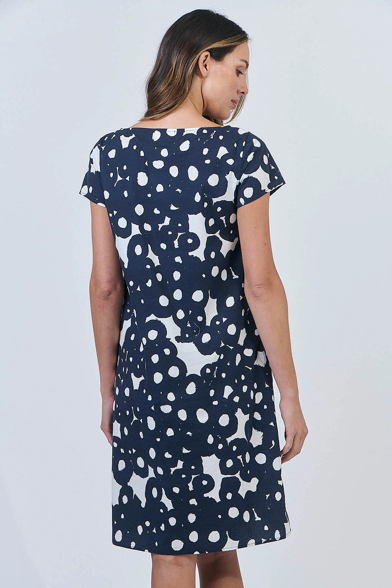 Naturals by O & J Cotton Dress in Ink Barnacles GA237