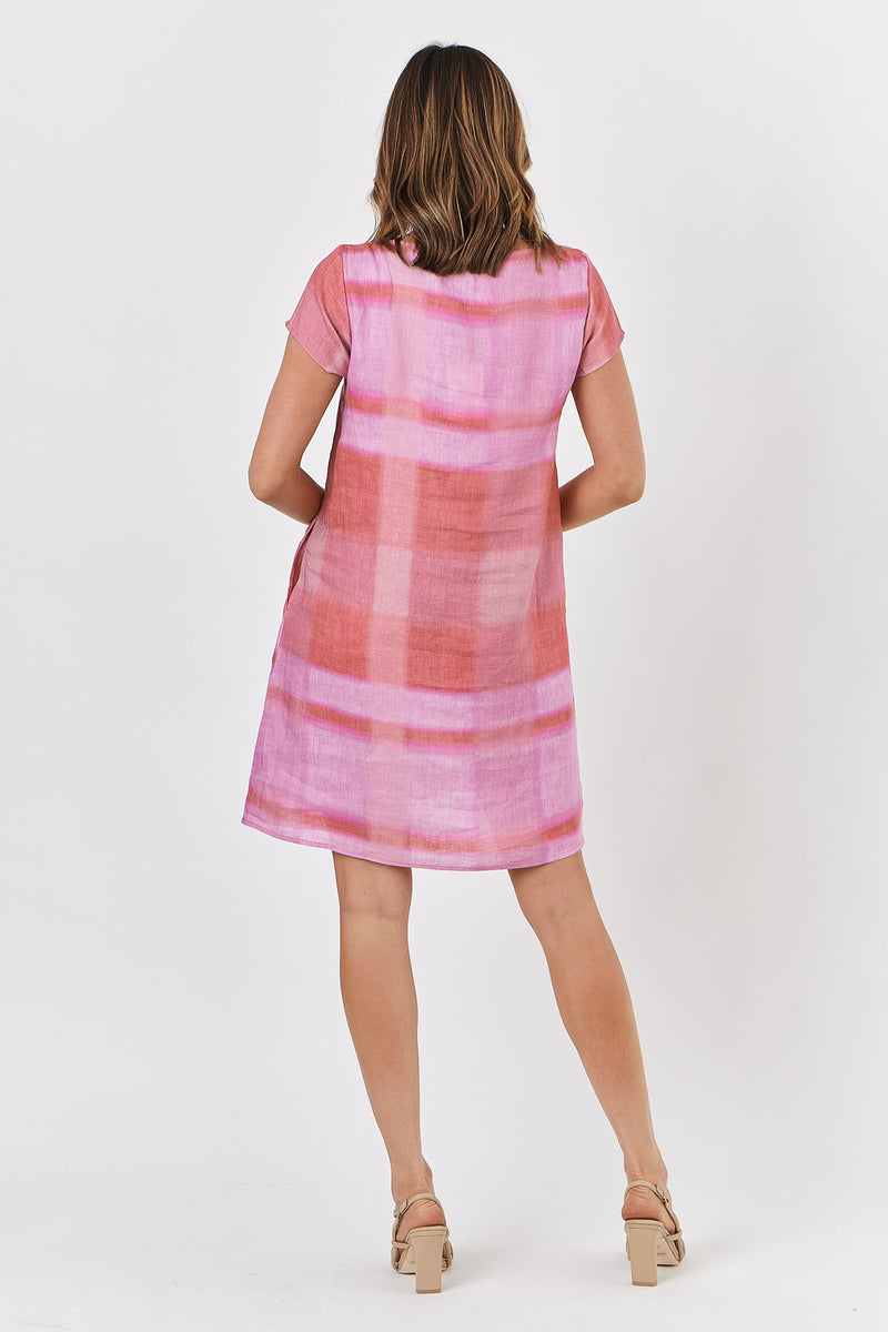 Naturals by O & J Linen Dress In Ombre GA237