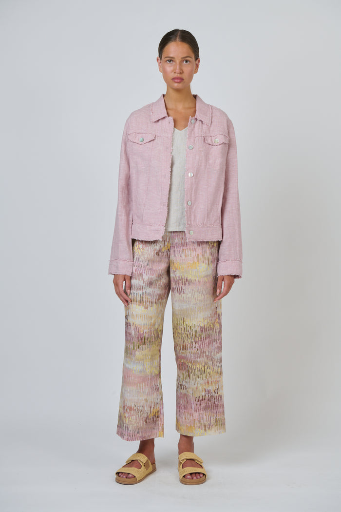 Naturals by O & J Linen Pants in Jardin GA398
