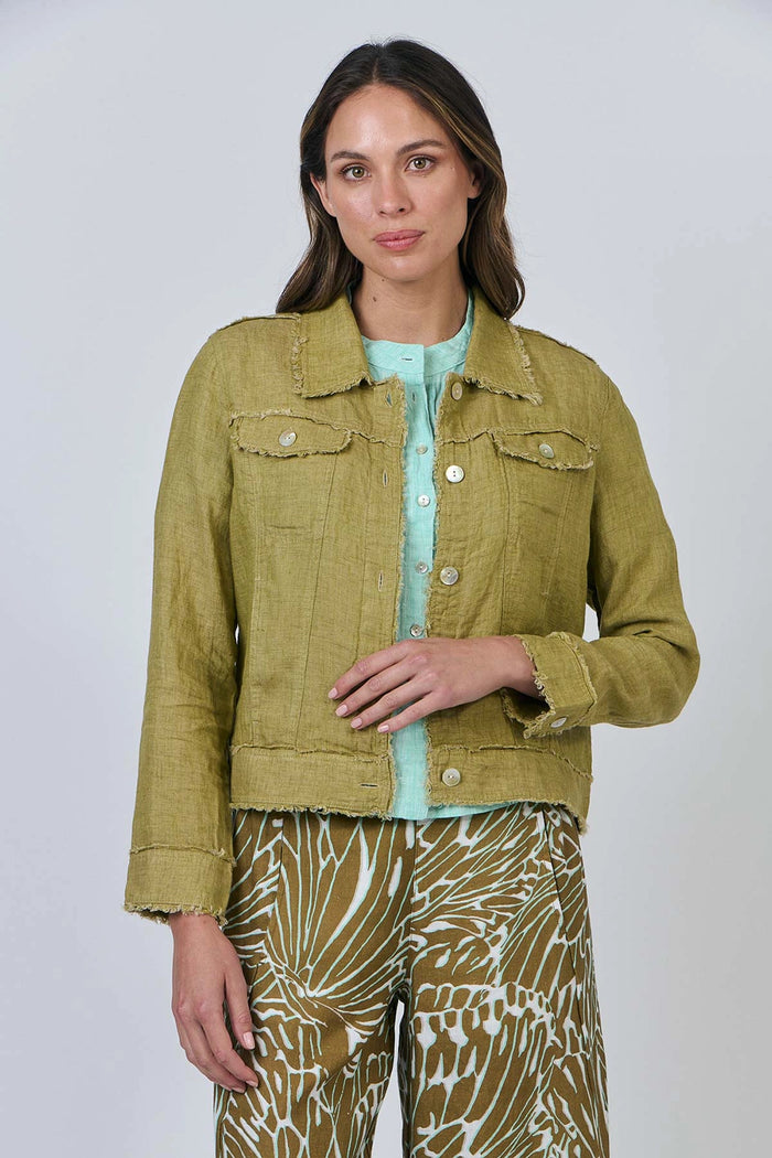 Naturals by O & J Linen Jacket in Bamboo GA30