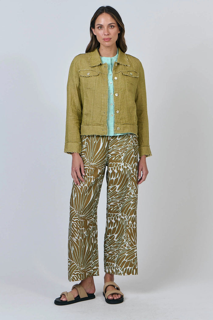 Naturals by O & J Linen Jacket in Bamboo GA30