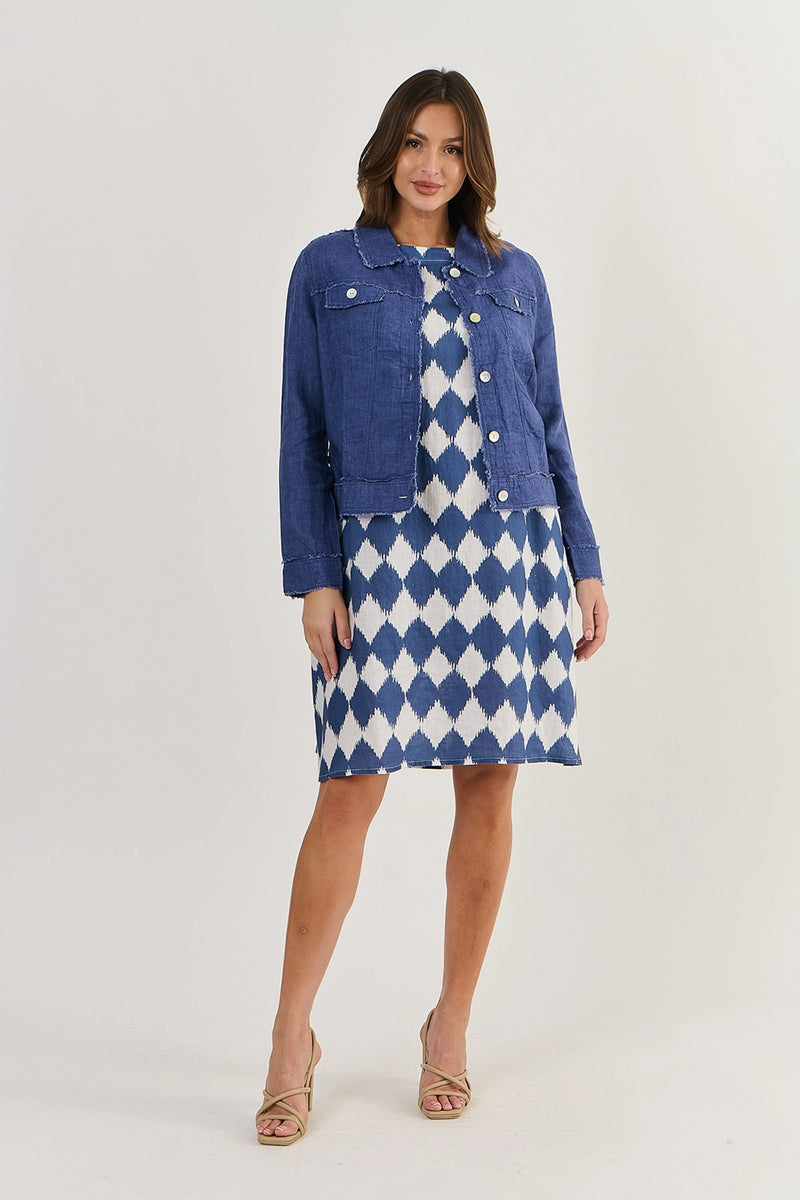 Naturals by O & J Linen Jacket in Delta GA30