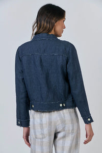 Naturals by O & J Linen Jacket in Poseidon GA30
