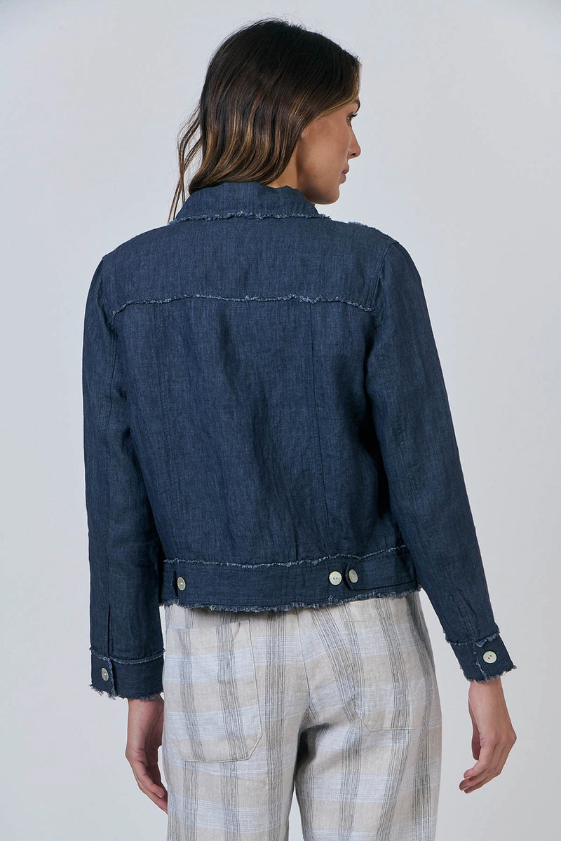 Naturals by O & J Linen Jacket in Poseidon GA30