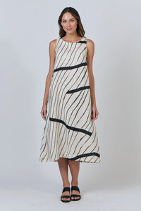 Naturals by O & J Linen Dress in Isobars GA325
