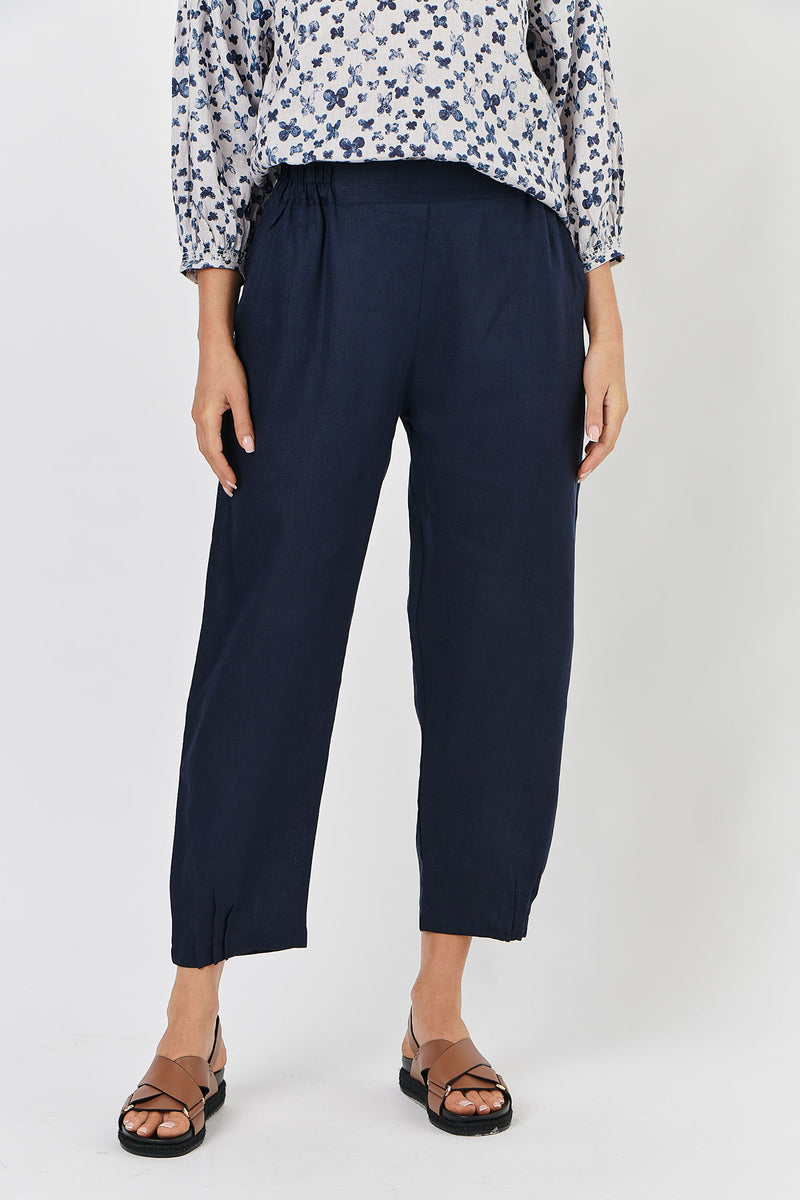 Naturals by O & J Navy Linen Pants GA356