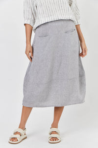 Naturals by O & J Linen Skirt in Smoke GA384