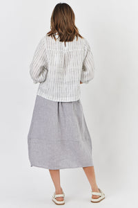 Naturals by O & J Linen Skirt in Smoke GA384