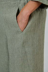 Naturals by O & J Linen Pants in Artichoke GA398