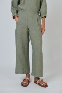Naturals by O & J Linen Pants in Artichoke GA398