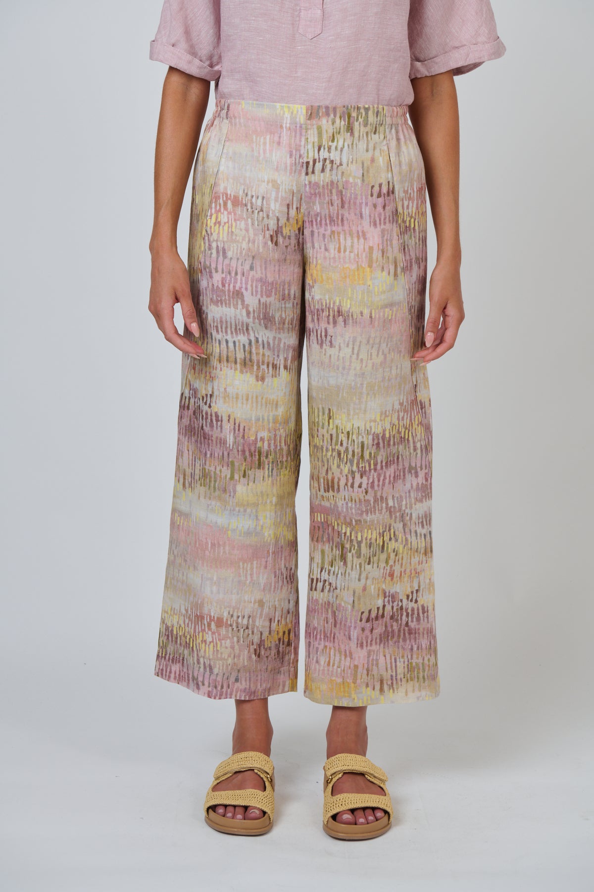 Naturals by O & J Linen Pants in Jardin GA398