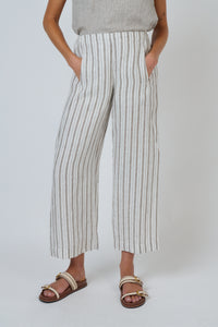 Naturals by O & J Linen Pants in Travertine GA398