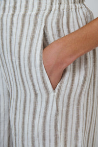 Naturals by O & J Linen Pants in Travertine GA398