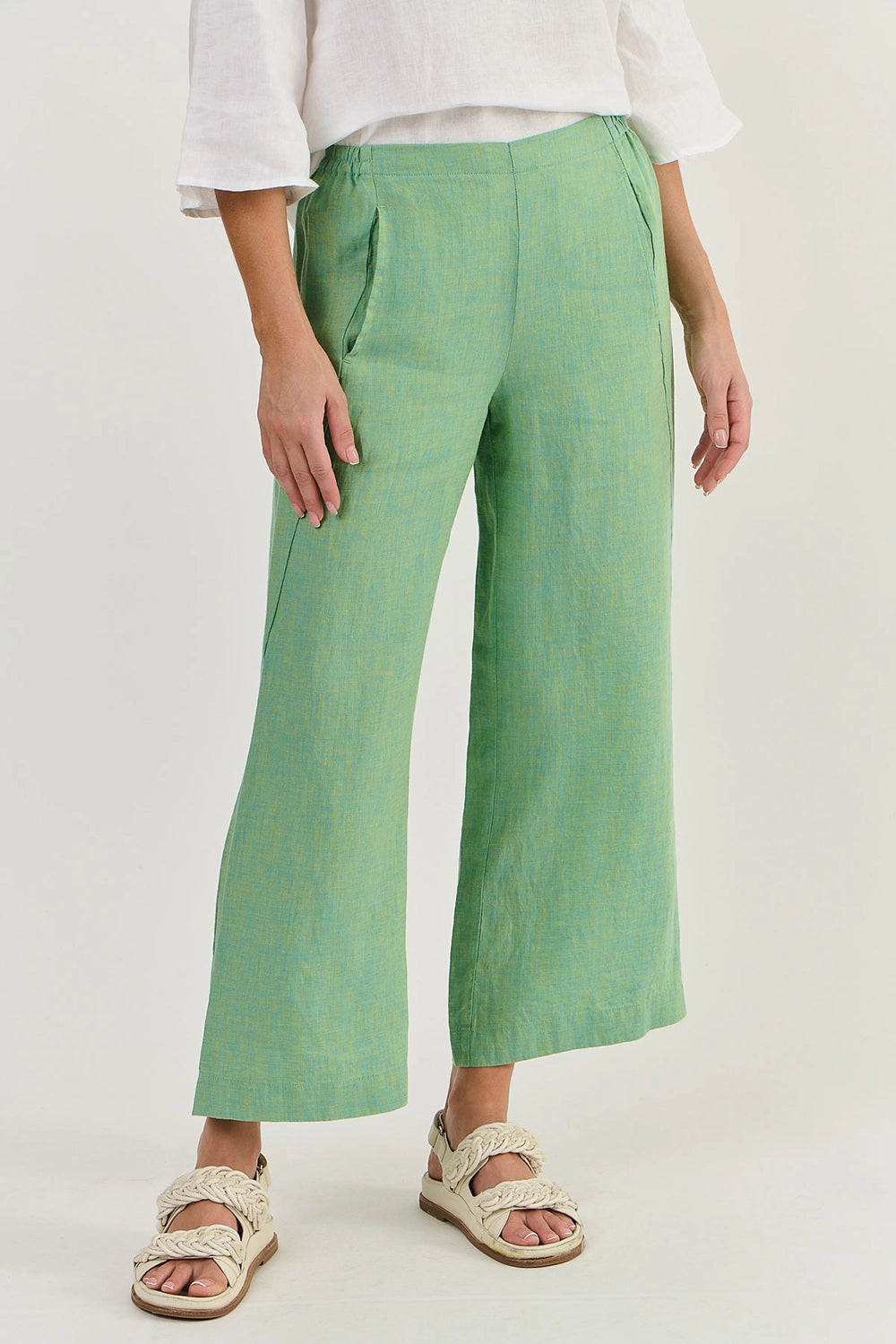 Naturals by O & J Linen Pants in Caterpillar GA398