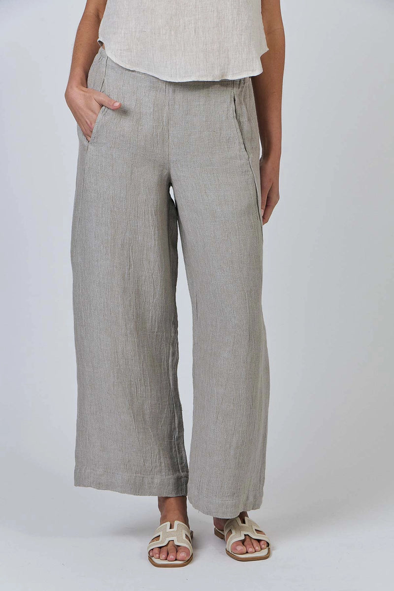 Naturals by O & J Linen Pants in Cement GA398