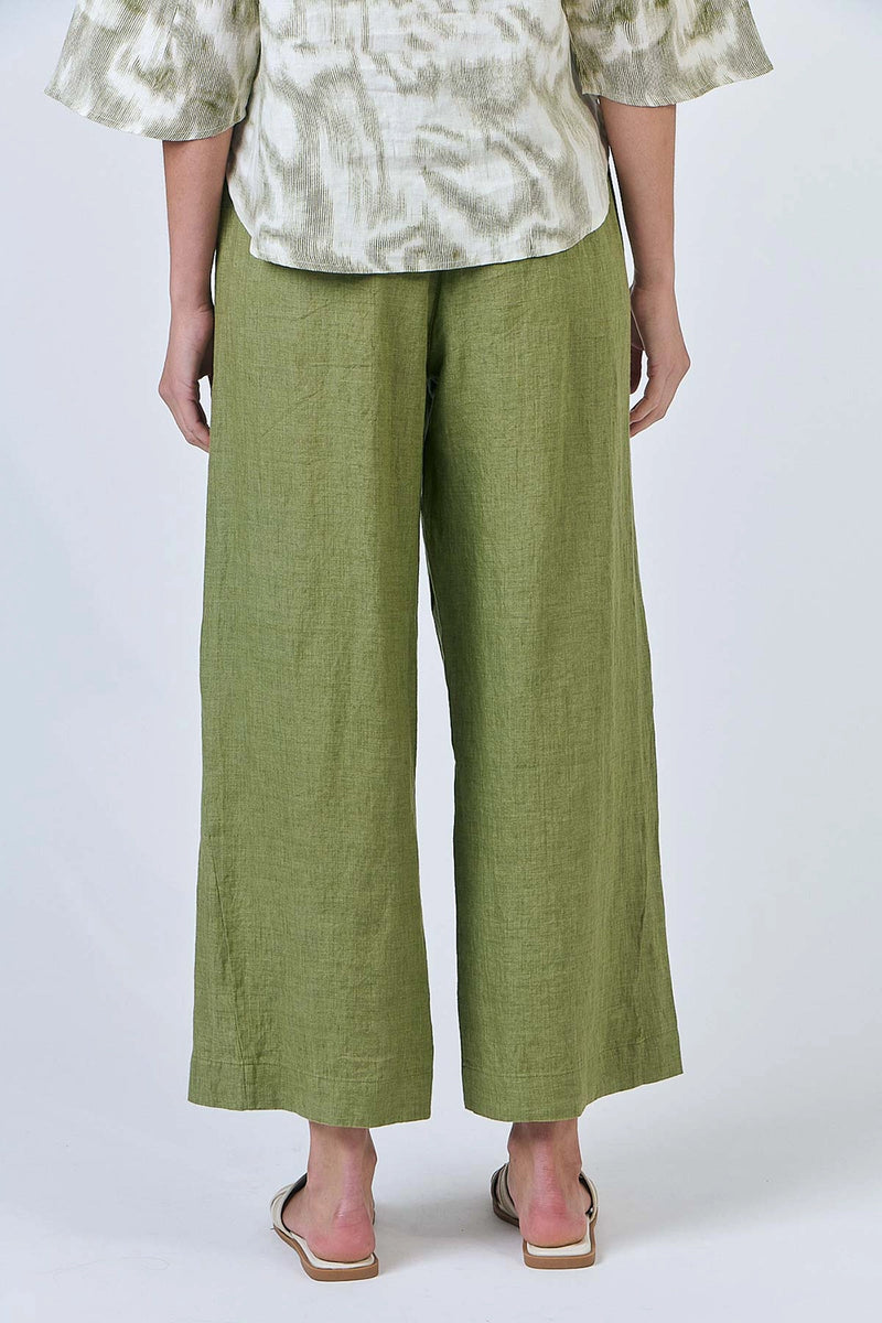 Naturals by O & J Linen Pants in Moss GA398